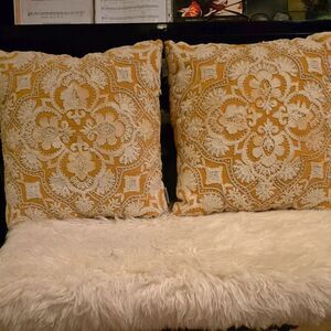 BRIGHT TELLOW EMBROIDERED PILLOWS